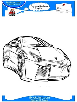 Çocuklar İçin Lamborghini Boyama Sayfaları 
